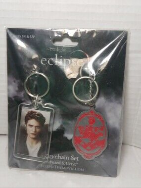 Twilight Eclipse Edward & Crest Neca Keychain Set 2010 New Sealed